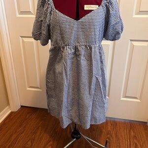 Old Navy Navy and White Checkered Kids Dress
